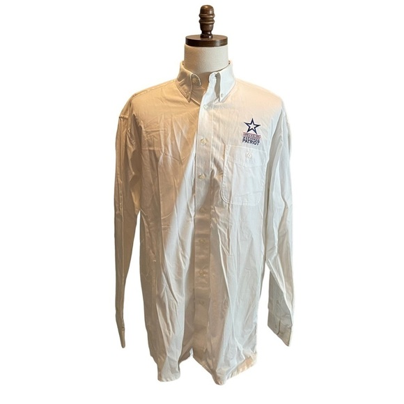 WRANGLER National Patriot Star Button Down Shirt White Size Large Tall Rodeo - Picture 1 of 12